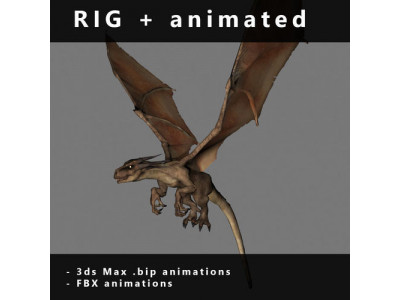 Desert Dragon Low-poly 3D model