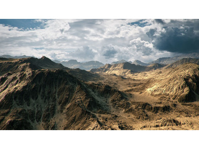 Desert Mountain Low-poly 3D model