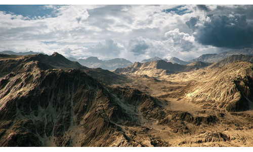 Desert Mountain Low-poly 3D model