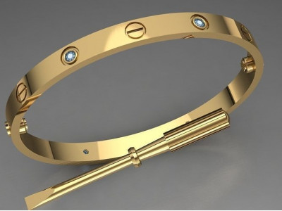 design new stone diamond carter screw bracelet 3D print model