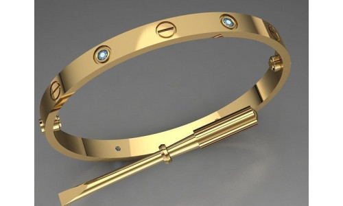 design new stone diamond carter screw bracelet 3D print model