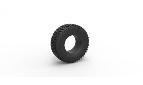 Diecast offroad tire 30 Scale 1 to 25 3D print model