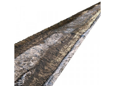 Dirt spring road material with snow 01 Low-poly 3D model