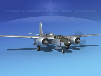 Douglas B-26C Invader Bare Metal 3D model
