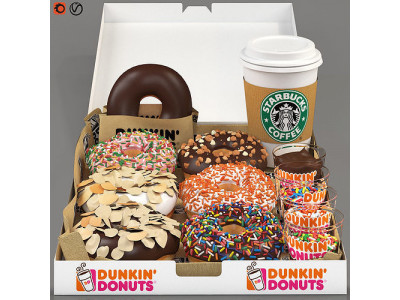 Dounts set 3D model