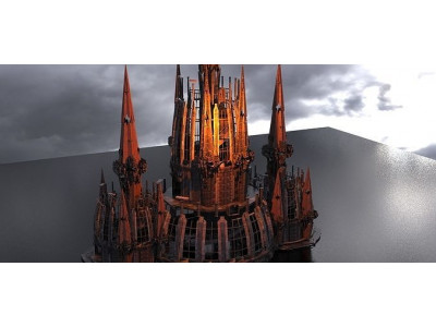 Dungeon Volcano Tower ruin Kitbash 1 3D model