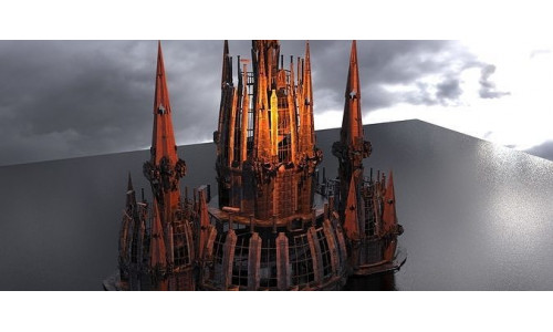 Dungeon Volcano Tower ruin Kitbash 1 3D model