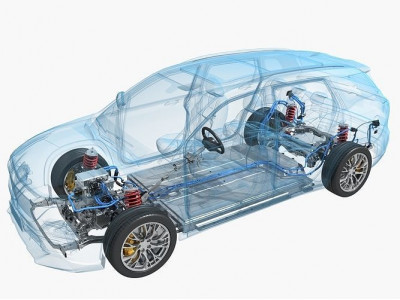 Electric SUV chassis X-ray 3D model