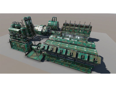 Engine room devices Low-poly 3D model