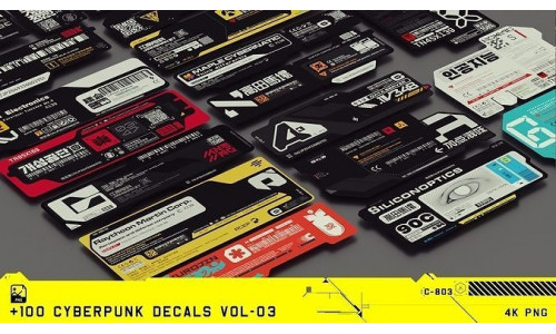 Epic Cyberpunk Decals Vol 3 Texture