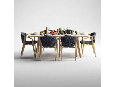 Ethimo Knit dining armchair and rectangular table 3D model