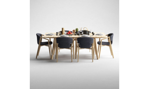 Ethimo Knit dining armchair and rectangular table 3D model