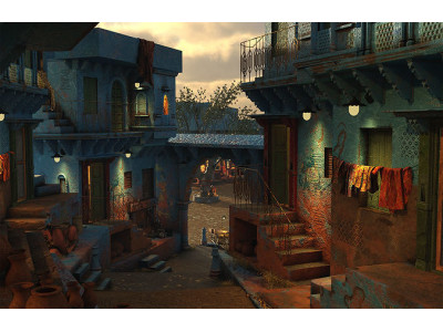 Exclusive Arabia City With Market Low-poly 3D model