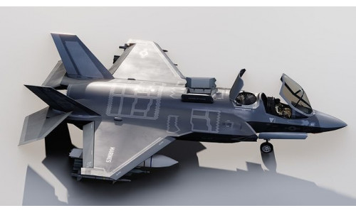 F35B Lightning II - with high resolution cocpit Low-poly 3D model