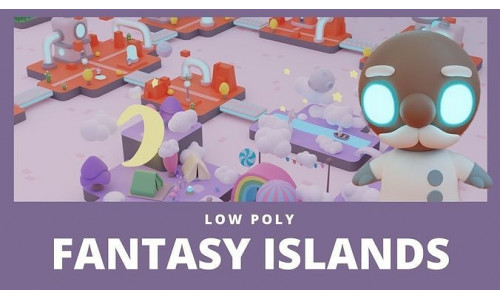 Fantasy Islands Exteriors Low Poly Low-poly 3D model