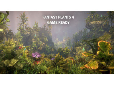 Fantasy plants 4 Low-poly 3D model