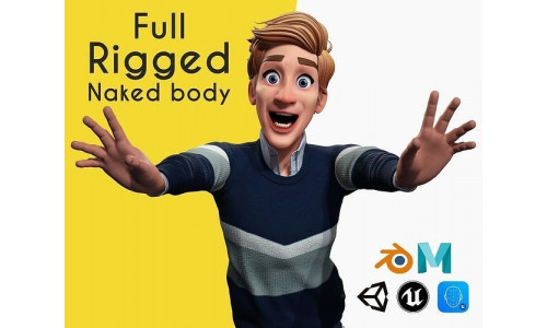 Father Cartoon Man Rigged 3D model RealTime Male 3D toon Low-poly 3D model