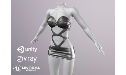 Female Clothing Low-poly 3D model