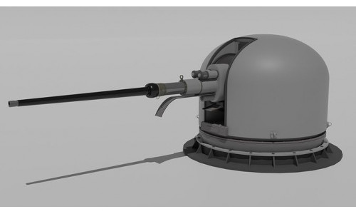 92 mm Fictional Naval Gun 3D model