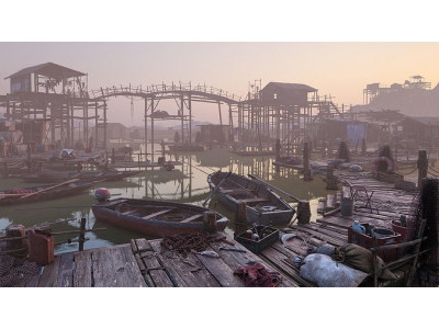 Fishing Village Low-poly 3D model