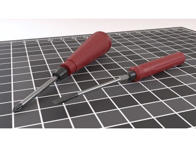 Flathead Screwdriver and Phillips Screwdriver 3D model