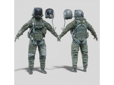 FLIGHT SUIT Fighter Pilot Rigged 3D model