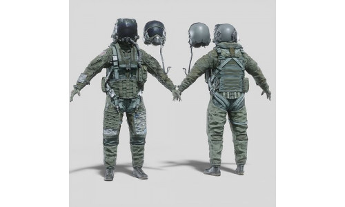 FLIGHT SUIT Fighter Pilot Rigged 3D model