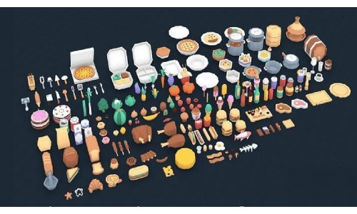Food Pack Cartoon 3D model