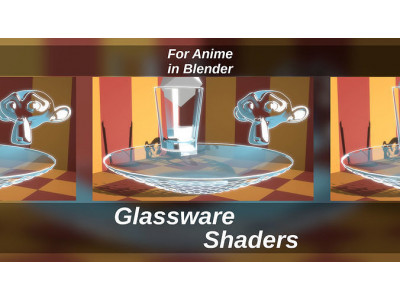 For Anime in Blender - Glassware Shaders 3D model