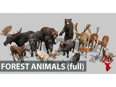 FOREST ANIMALS full version Low-poly 3D model