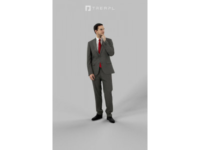 SCANNED Man Business Man Jest Standing Thinking 3D model