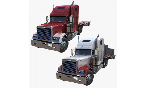 Freightliner Classic XL dropdeck semitrailer Low-poly 3D model