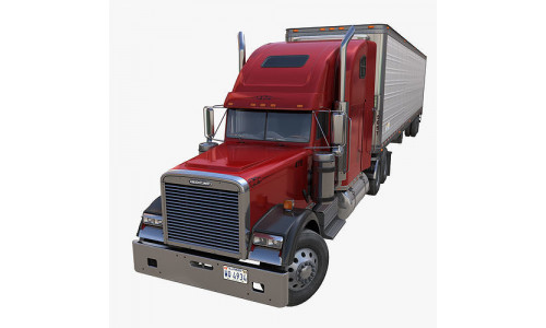 Freightliner Classic XL van trailer Low-poly 3D model