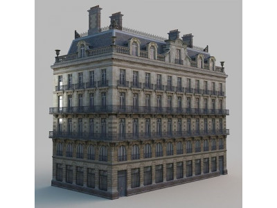 French residence Low-poly 3D model