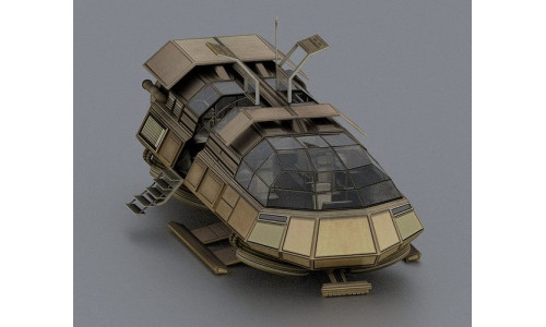 Futuristic Transport Shuttle Rigged  Low-poly 3D model