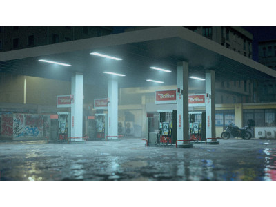 Gas Station Theme Environment 3D model