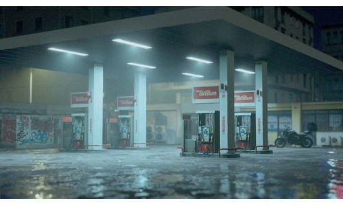 Gas Station Theme Environment 3D model