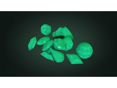 Gemstone crystals set Low-poly 3D model