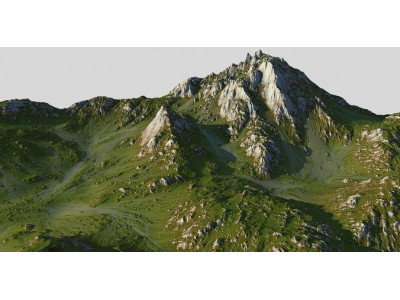 Grass Map Mountains Low-poly 3D model