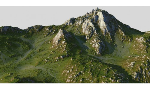 Grass Map Mountains Low-poly 3D model