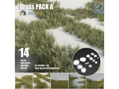 Grass pack A Low-poly 3D model