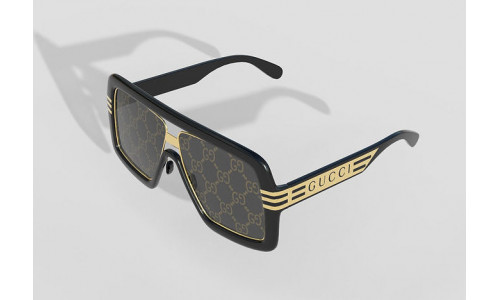 Gucci Square Sunglasses with Patterned Lenses 3D model
