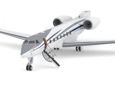 Gulfstream G550 with Interior and Cockpit 3D model