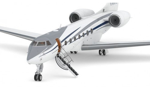 Gulfstream G550 with Interior and Cockpit 3D model