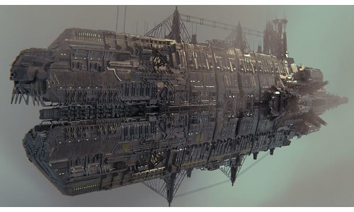 Heavy Skyship Spaceship Classic Style 3D model