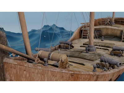 Historic  Pirate   Ship 3D model Low-poly 3D model