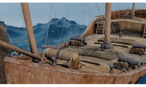 Historic  Pirate   Ship 3D model Low-poly 3D model