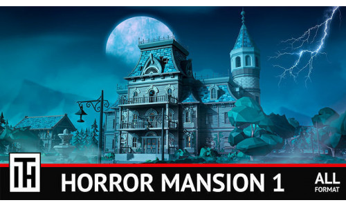Horror Mansion 1 Low-poly 3D model