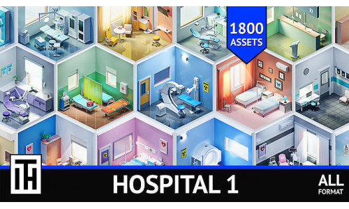 Hospital 1 Low-poly 3D model