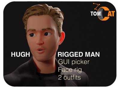 Hugh Rigged Man Character Low-poly 3D model